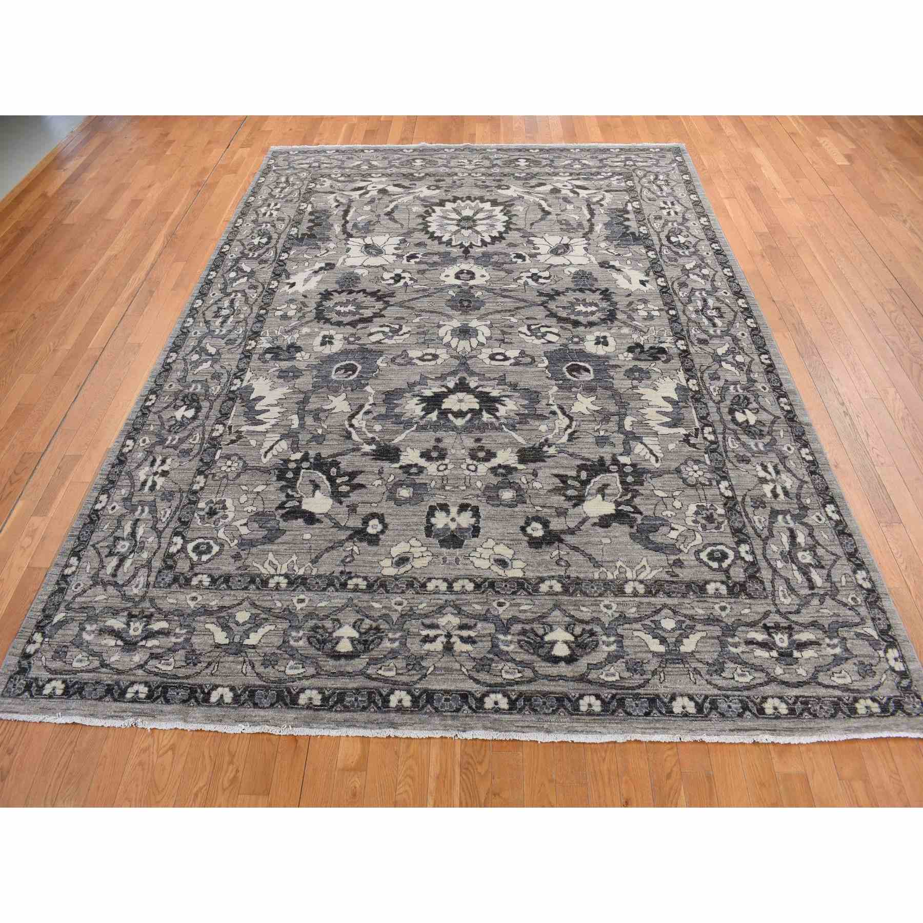 Oushak-And-Peshawar-Hand-Knotted-Rug-404255