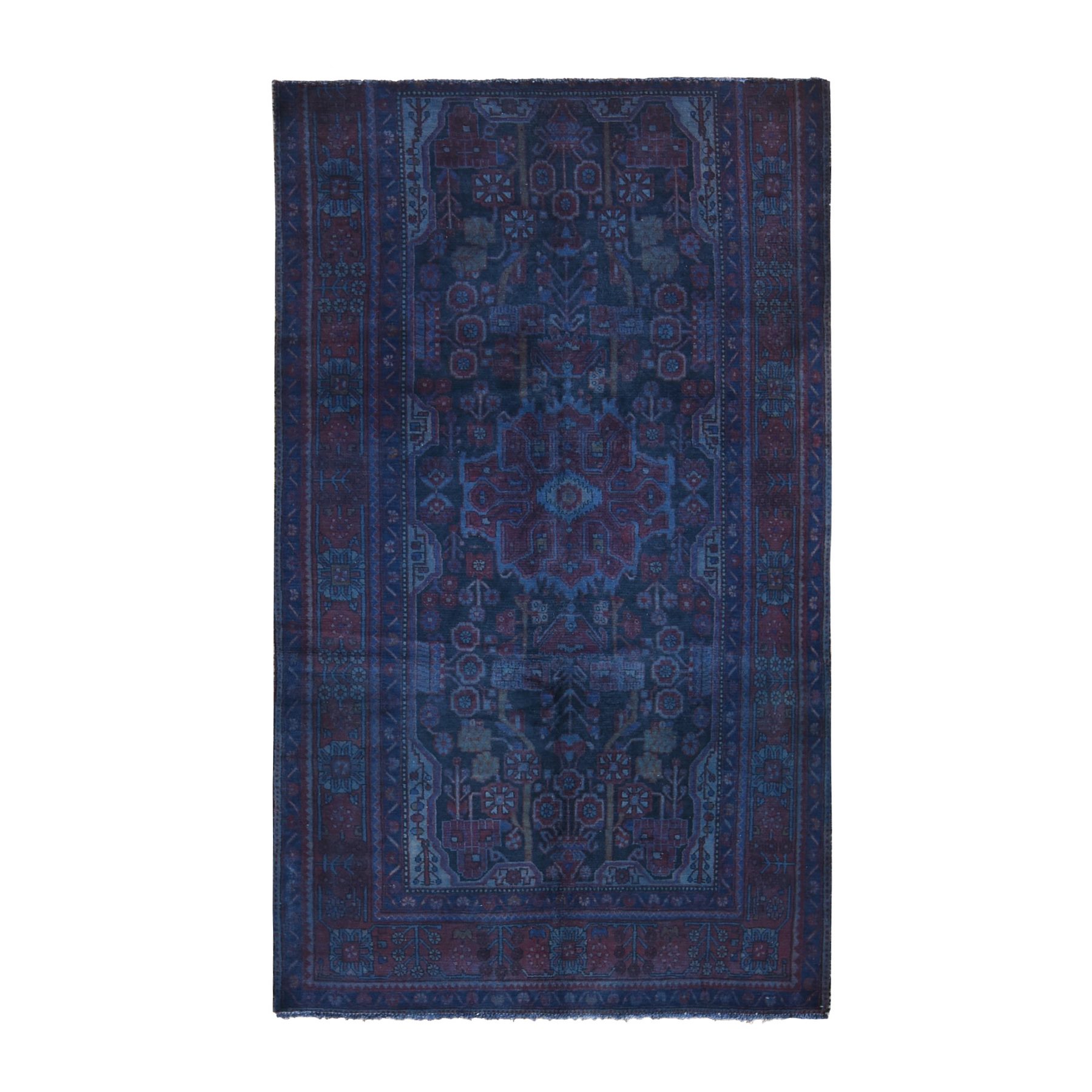 Overdyed-Vintage-Hand-Knotted-Rug-403345