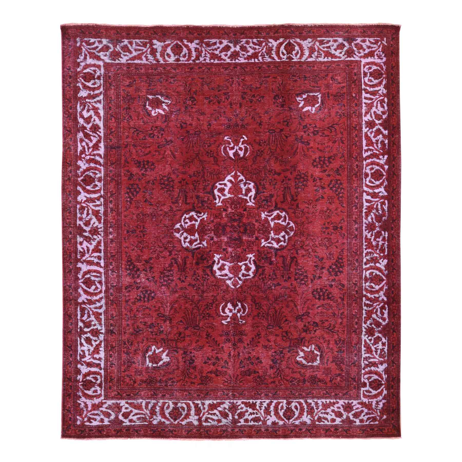 Overdyed-Vintage-Hand-Knotted-Rug-403475