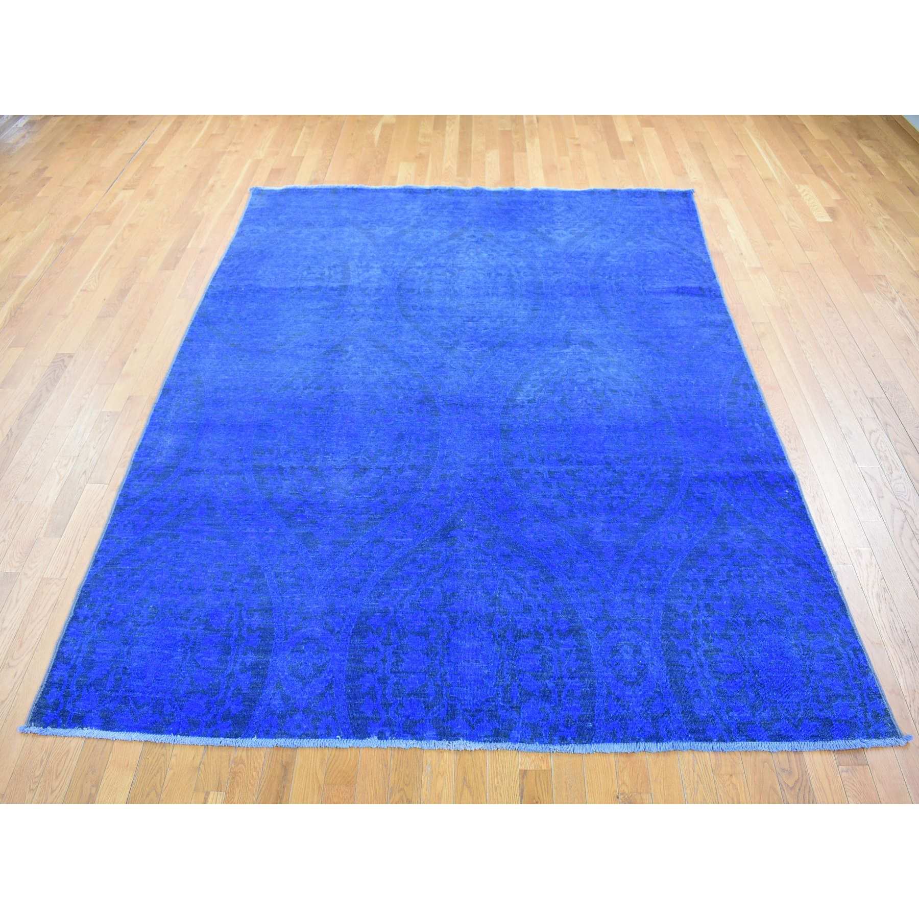 Overdyed-Vintage-Hand-Knotted-Rug-403480