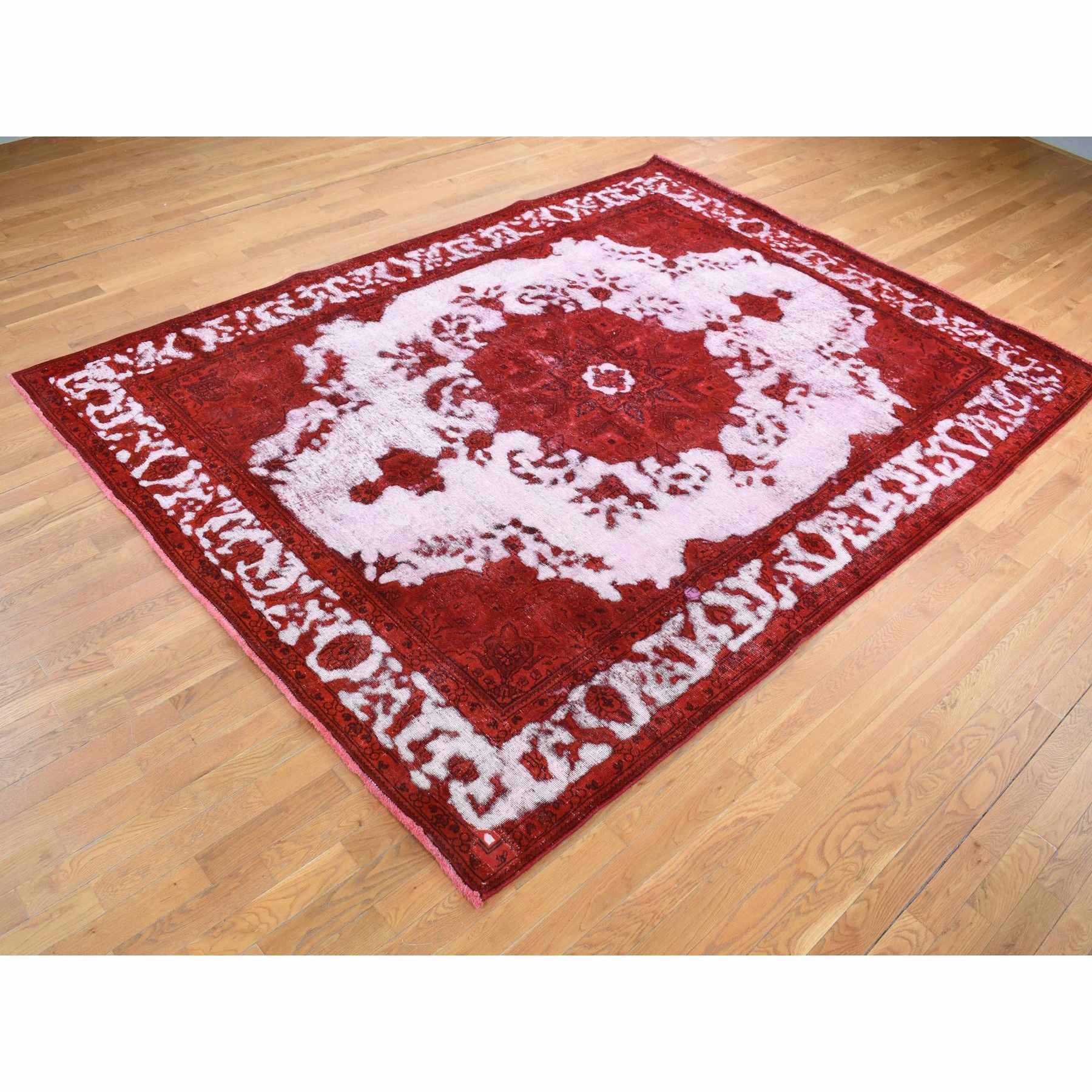 Overdyed-Vintage-Hand-Knotted-Rug-403665