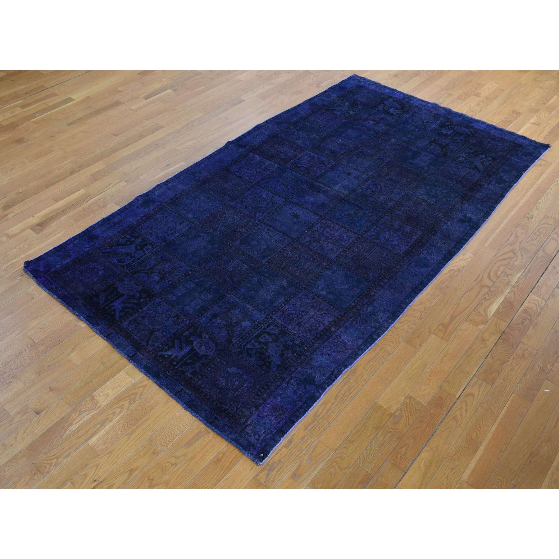 Overdyed-Vintage-Hand-Knotted-Rug-404295