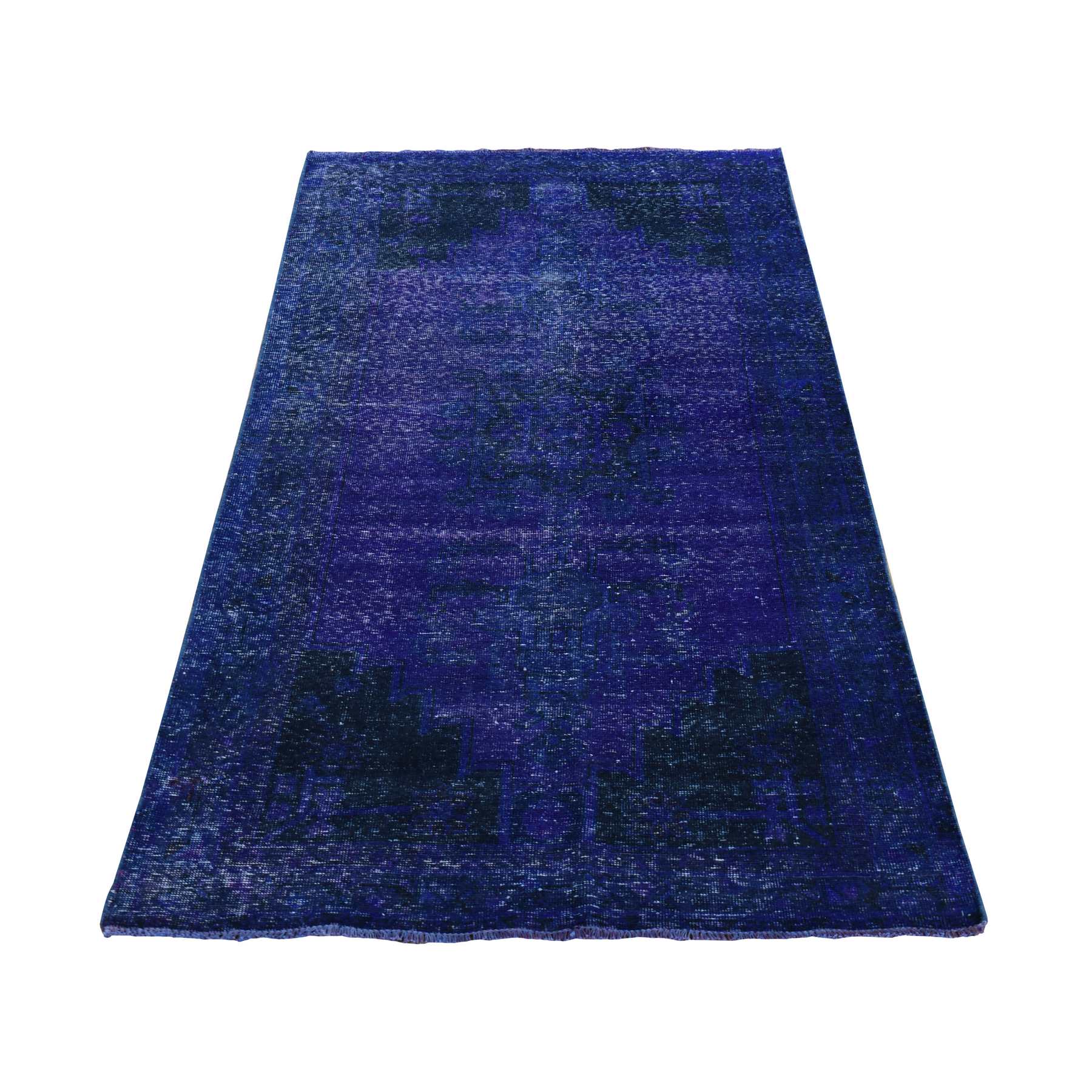 Overdyed-Vintage-Hand-Knotted-Rug-404310