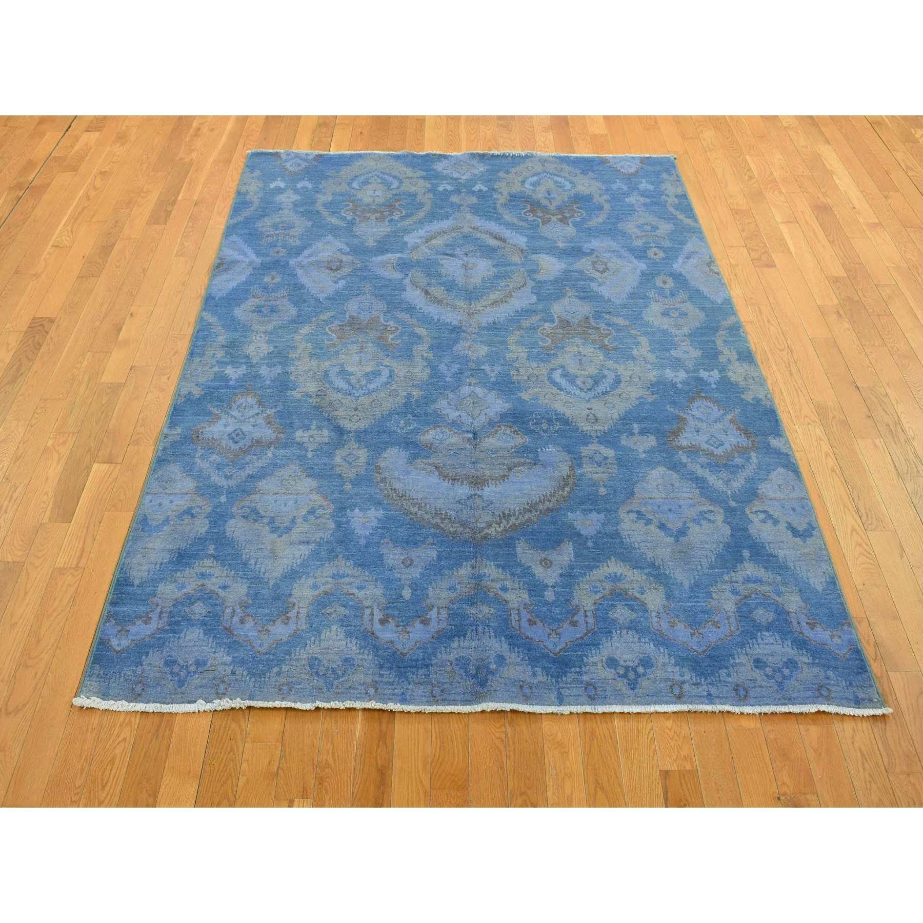 Overdyed-Vintage-Hand-Knotted-Rug-404345