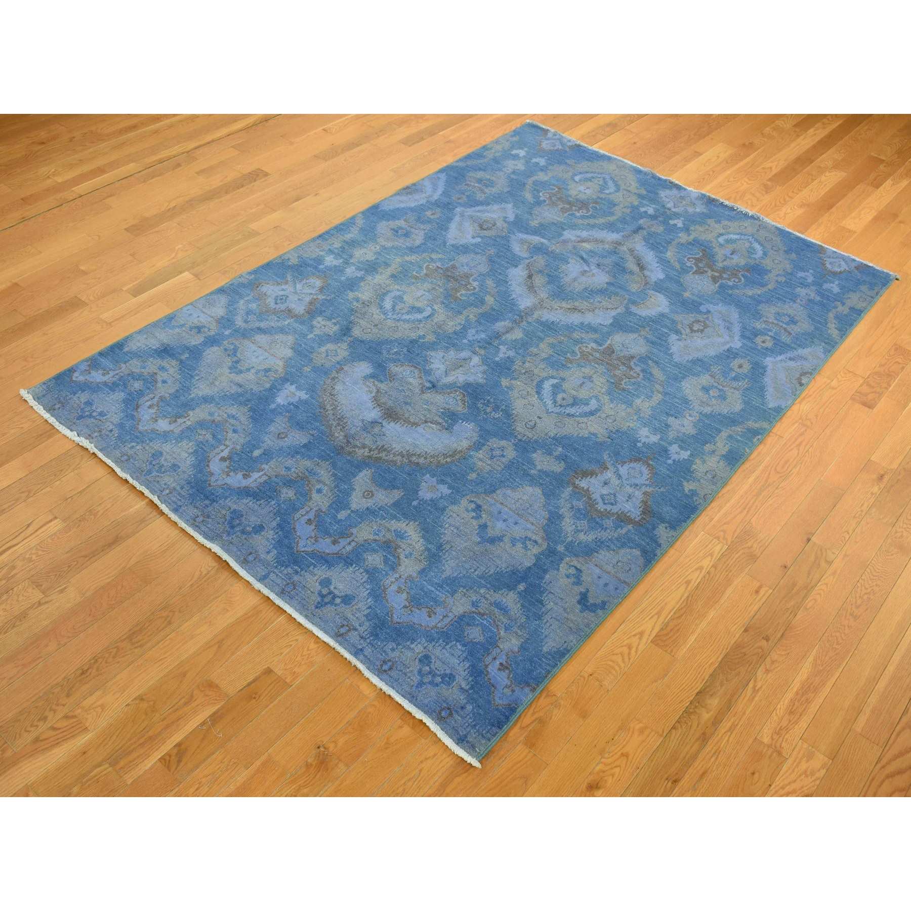 Overdyed-Vintage-Hand-Knotted-Rug-404345