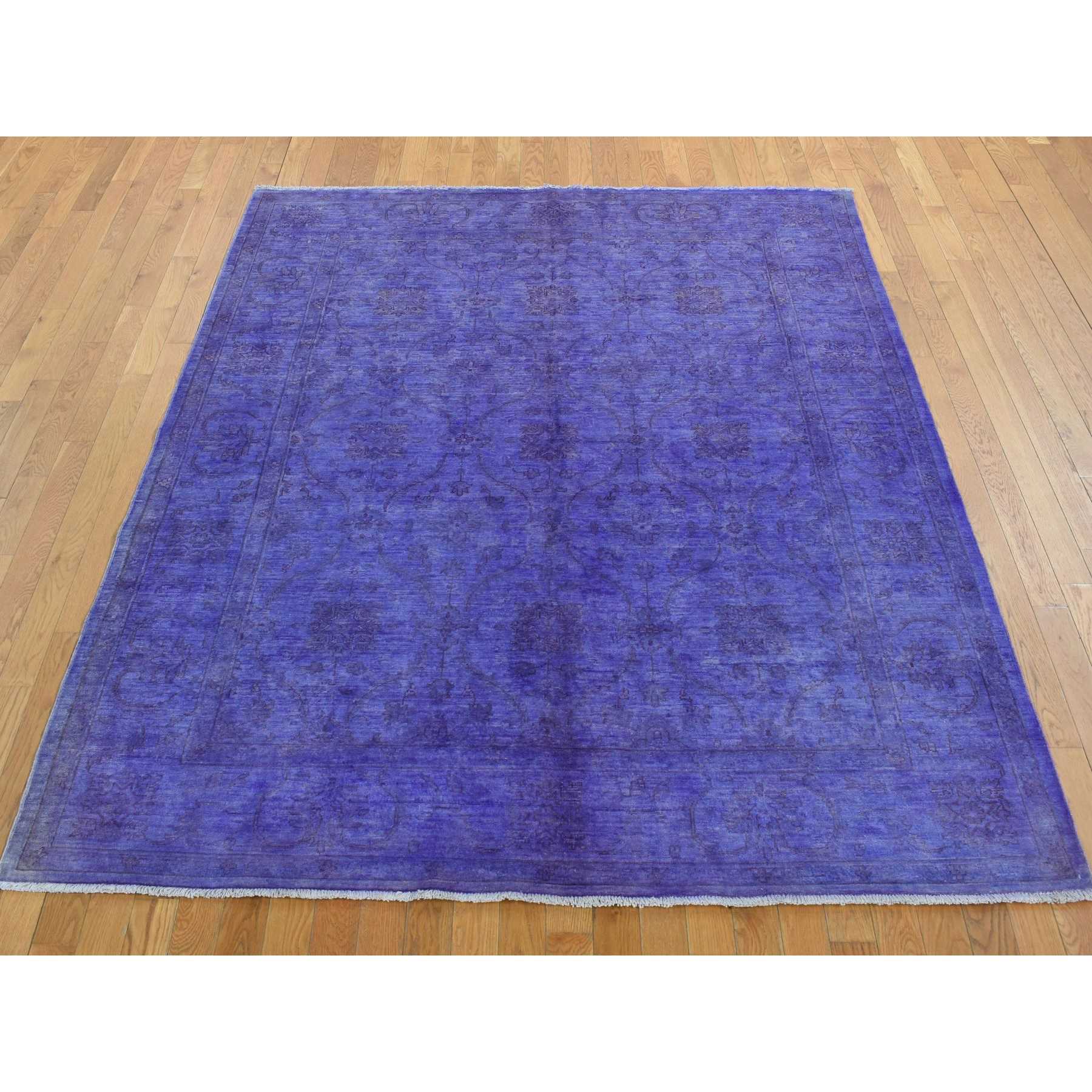 Overdyed-Vintage-Hand-Knotted-Rug-404355