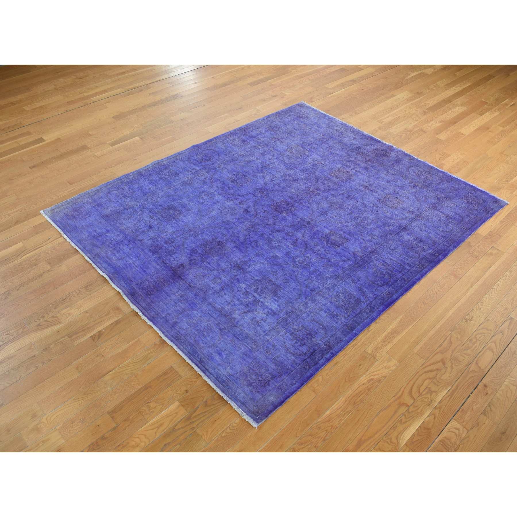 Overdyed-Vintage-Hand-Knotted-Rug-404355