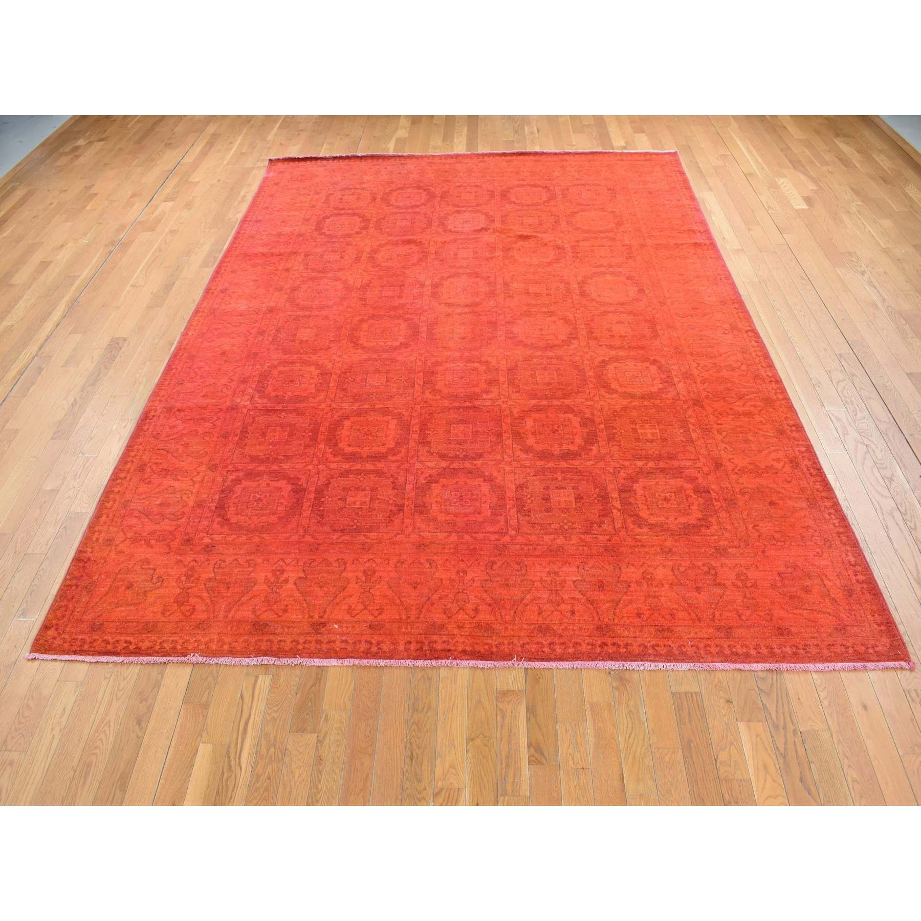 Overdyed-Vintage-Hand-Knotted-Rug-404505