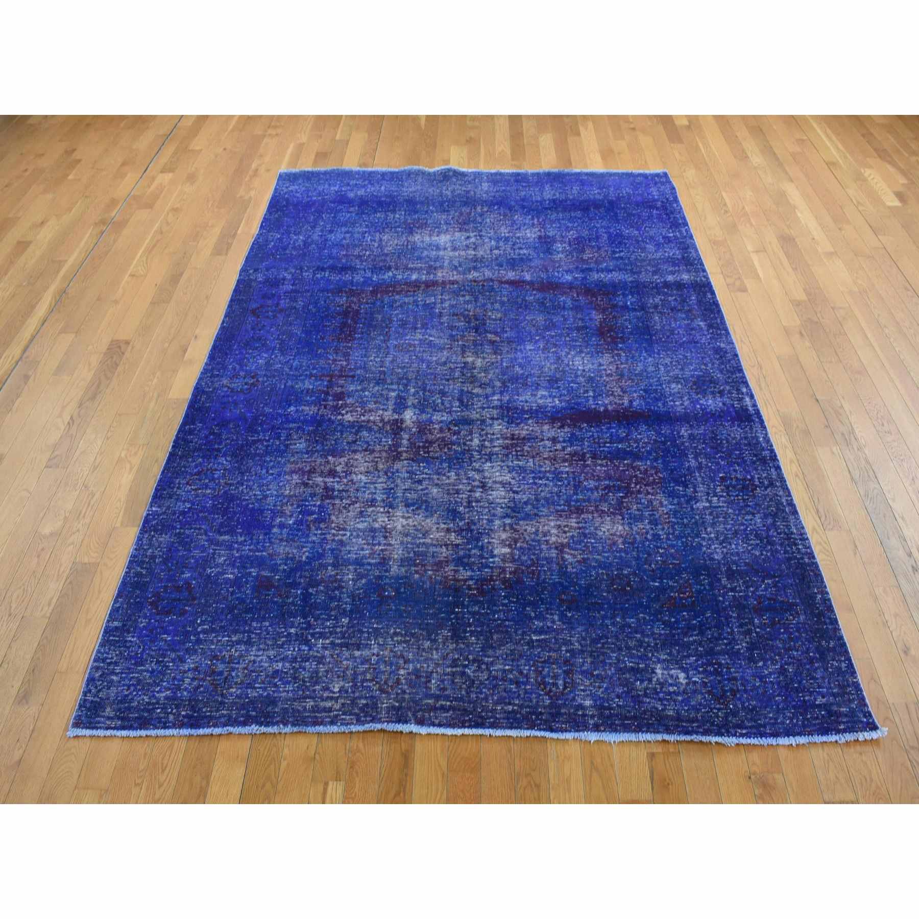 Overdyed-Vintage-Hand-Knotted-Rug-404580