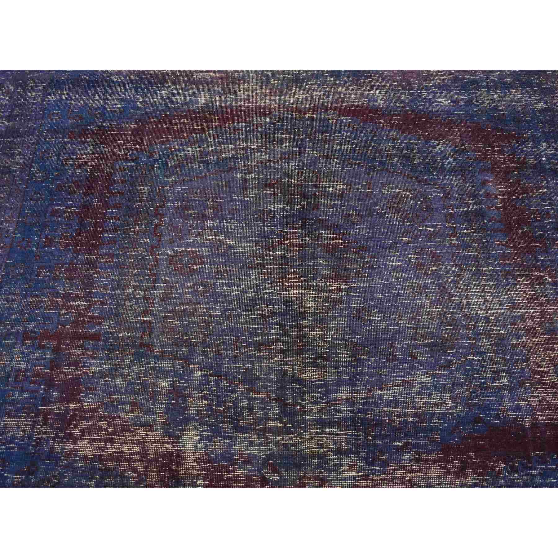 Overdyed-Vintage-Hand-Knotted-Rug-404580