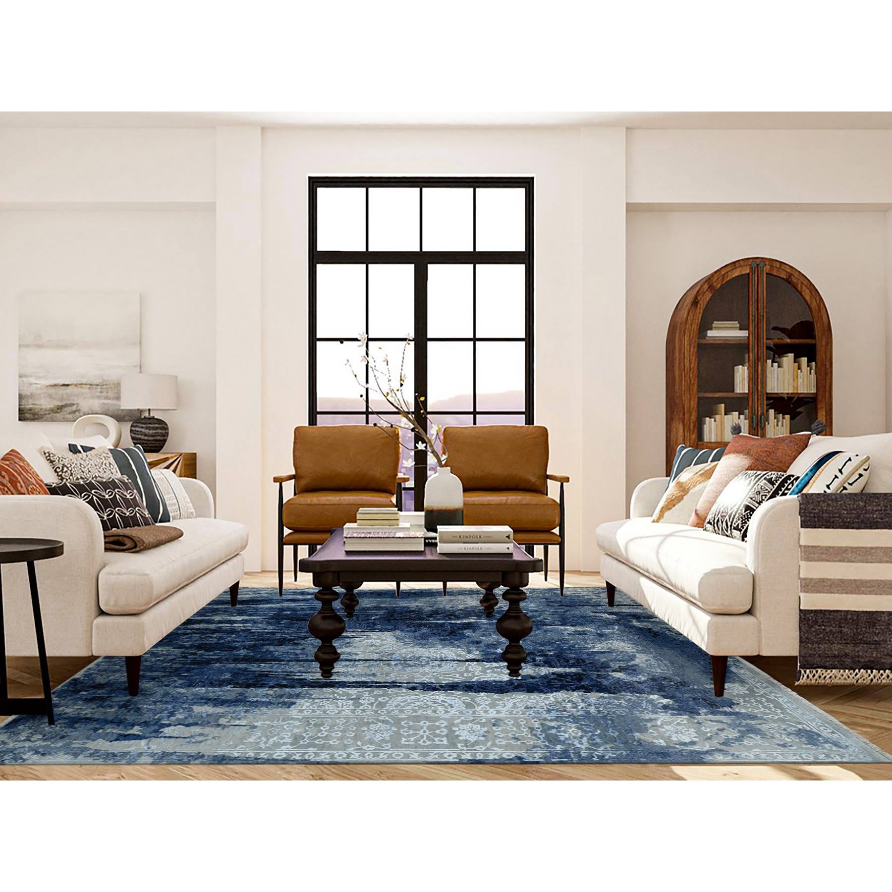 Transitional-Hand-Knotted-Rug-404560