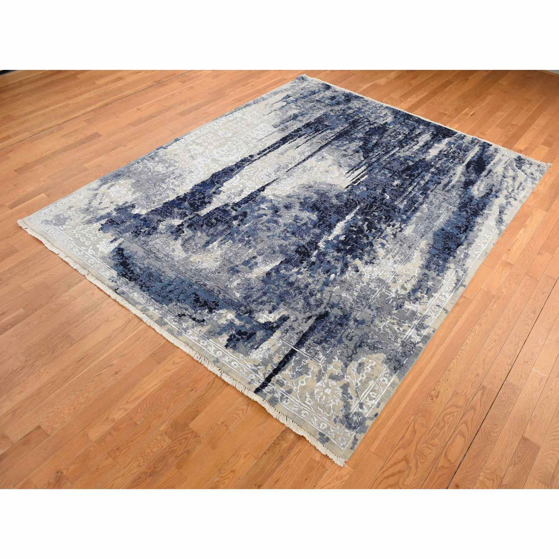 Transitional-Hand-Knotted-Rug-404560