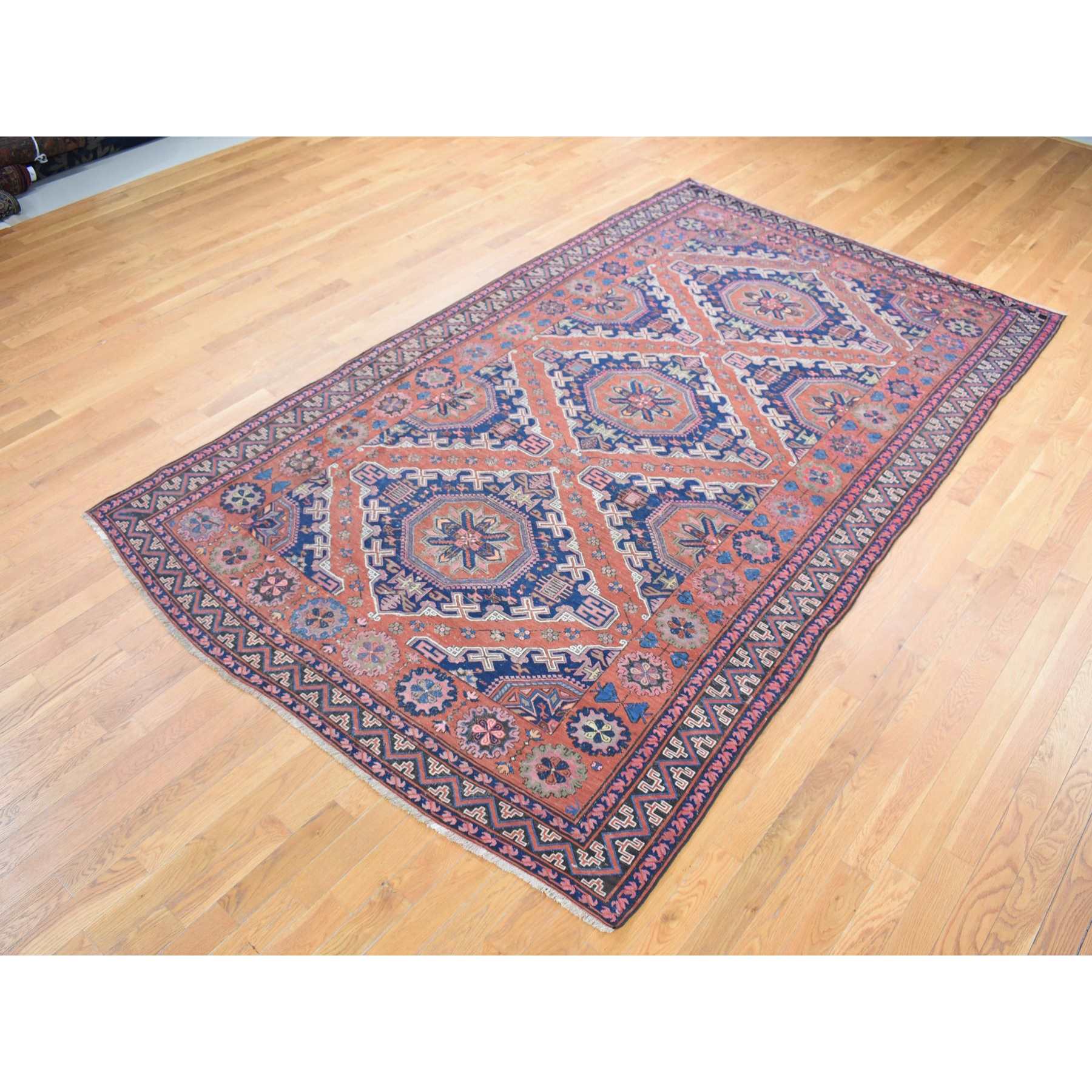 Tribal-Geometric-Hand-Knotted-Rug-402995