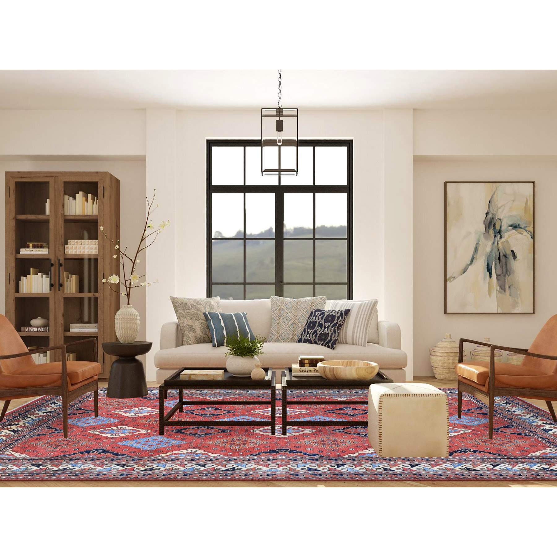 Tribal-Geometric-Hand-Knotted-Rug-403210