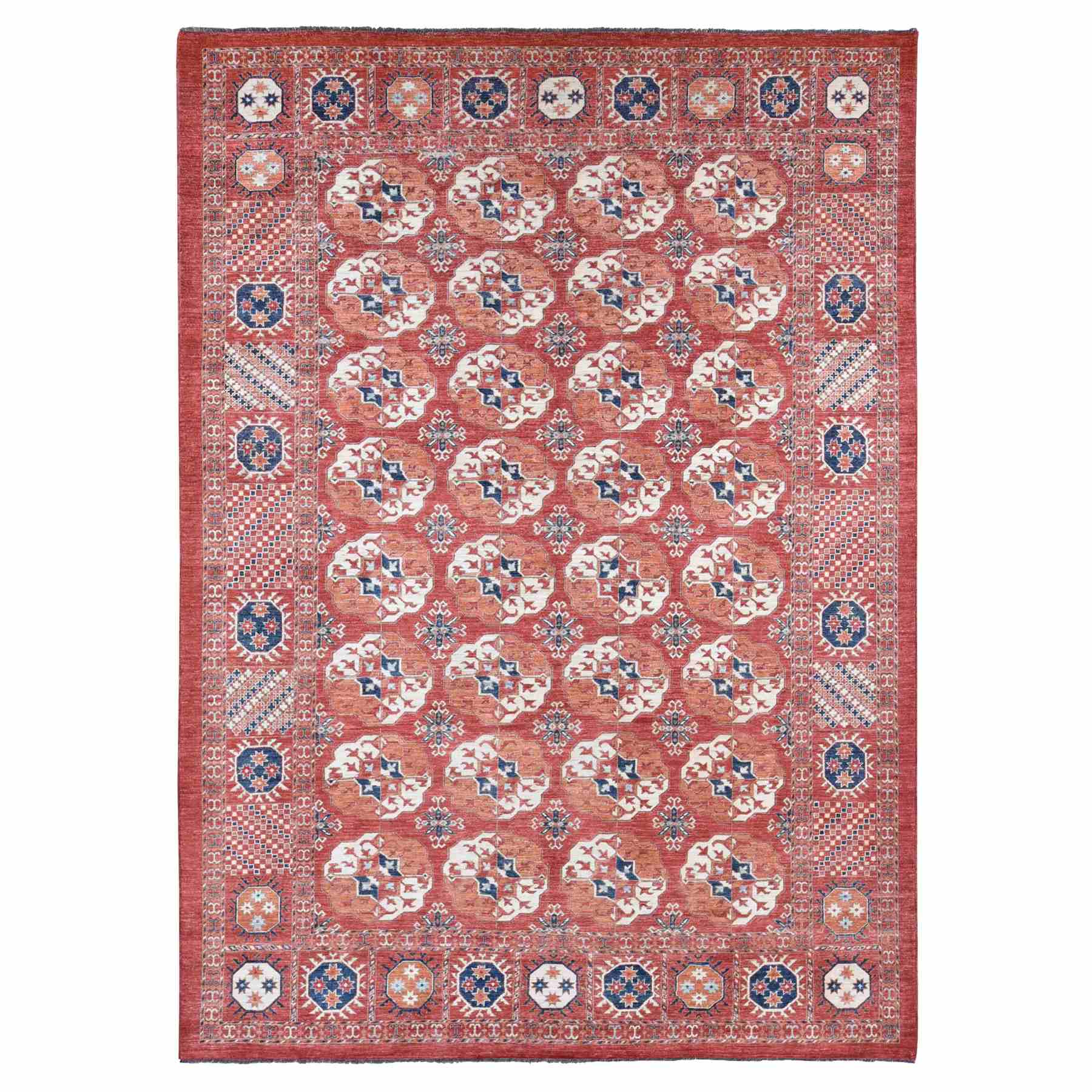 Tribal-Geometric-Hand-Knotted-Rug-403435