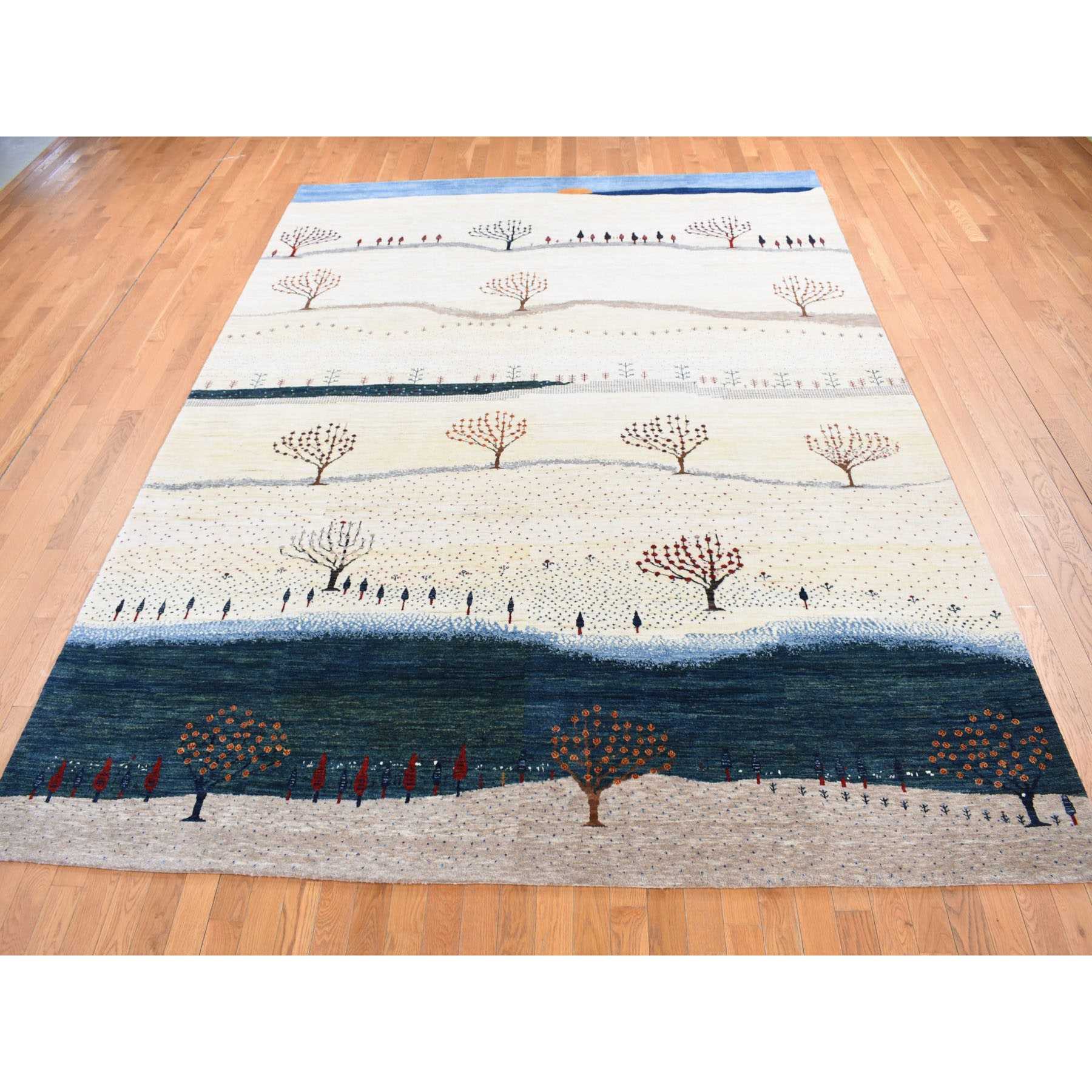 Tribal-Geometric-Hand-Knotted-Rug-404070