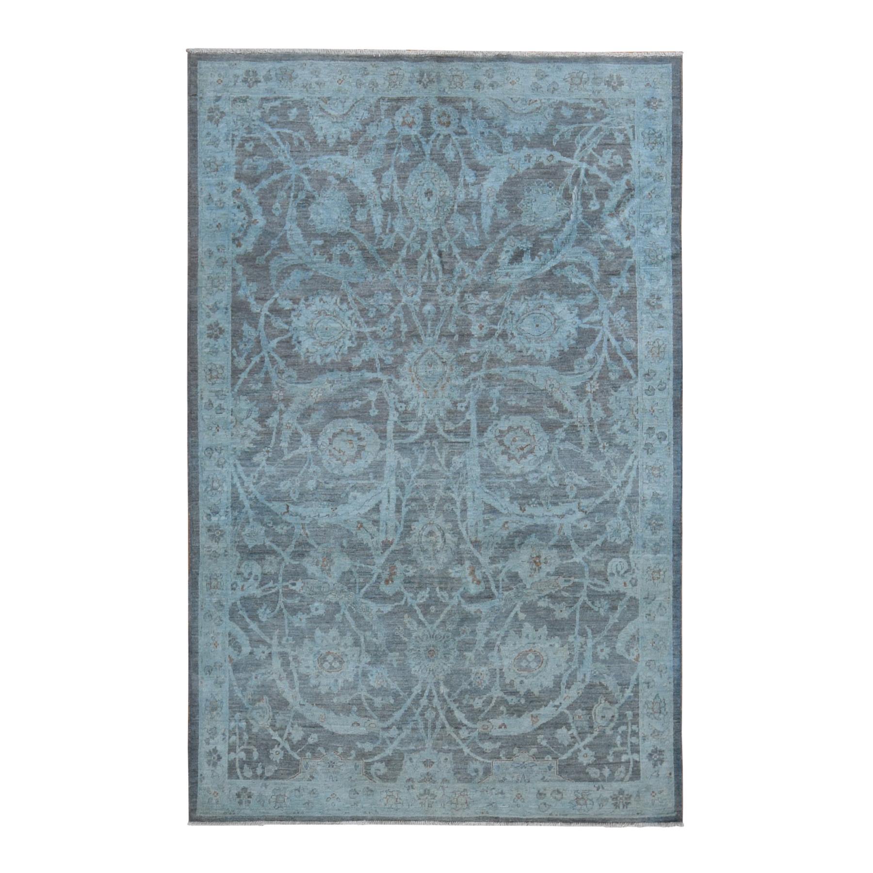 White-Wash-Vintage-Silver-Wash-Hand-Knotted-Rug-404585