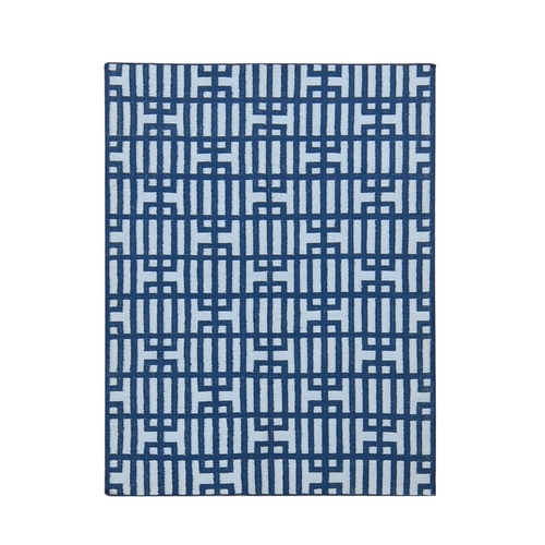 Yale Blue, Kilim Geometric Design Flat Weave, Hand Woven Organic Wool, Reversible Oriental Rug