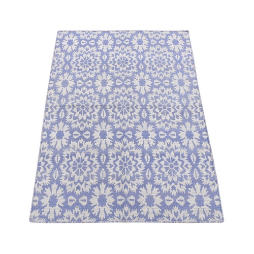 Lavender Color, Natural Wool Hand Woven, Kilim Geometric Design Flat Weave, Reversible Oriental Rug