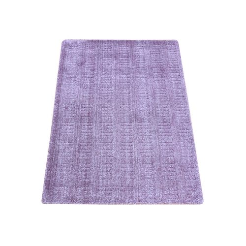 Ultra Violet, Tone on Tone Modern Design, Pure Wool Hand Loomed, Mat Oriental Rug