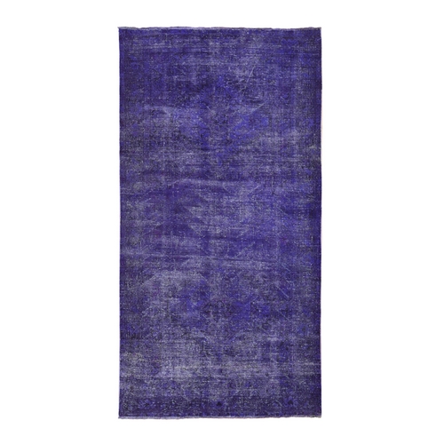 Overdyed Purple, Worn Wool Handmade, Vintage Persian Shiraz, Wide and Long Oriental 