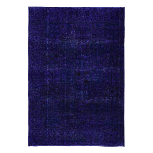 Northwestern Purple, Overdyed Bakhtiari Garden Design, Hand Knotted, Pure Wool, Oriental 