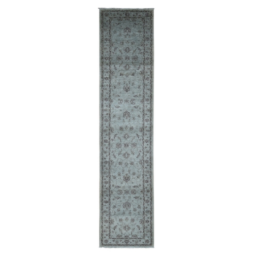 Agreeable Gray, Overdyed Ziegler Mahal, Pure Wool, Hand Knotted, Runner Oriental 