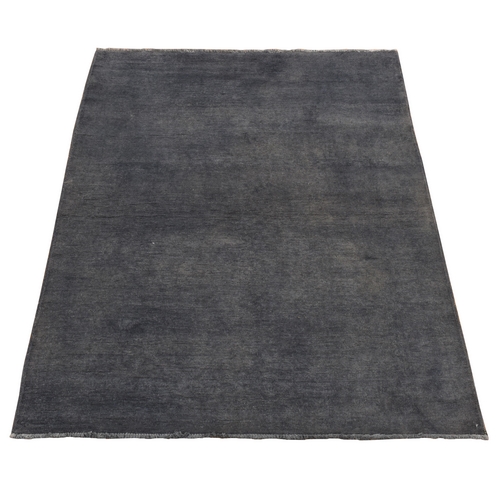Arsenic Gray, Overdyed Peshawar, Solid, Pure Wool, Hand Knotted, Oriental Rug