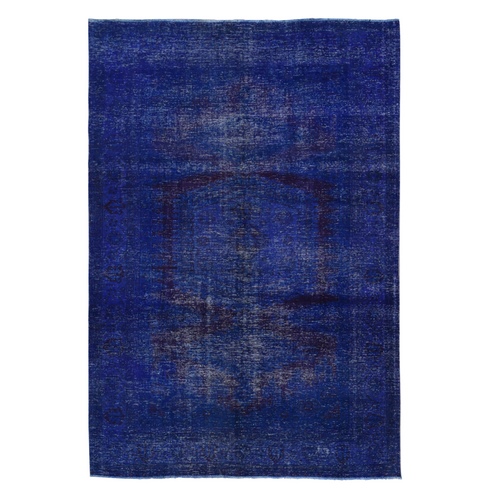 Purple, Worn Down, Overdyed Erased and Obscured Persian Viss Design, Distressed, Soft Wool, Hand Knotted, Oriental 