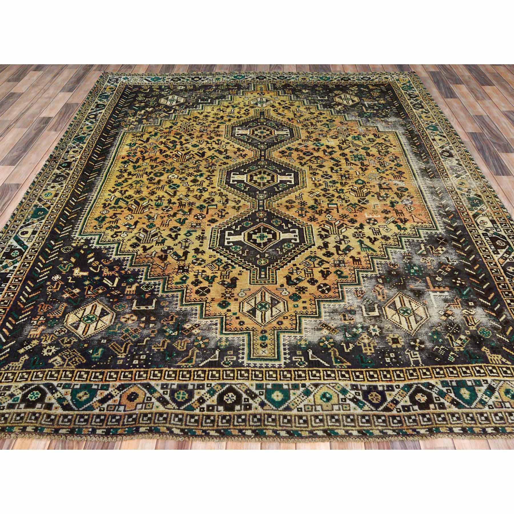 Overdyed-Vintage-Hand-Knotted-Rug-405150