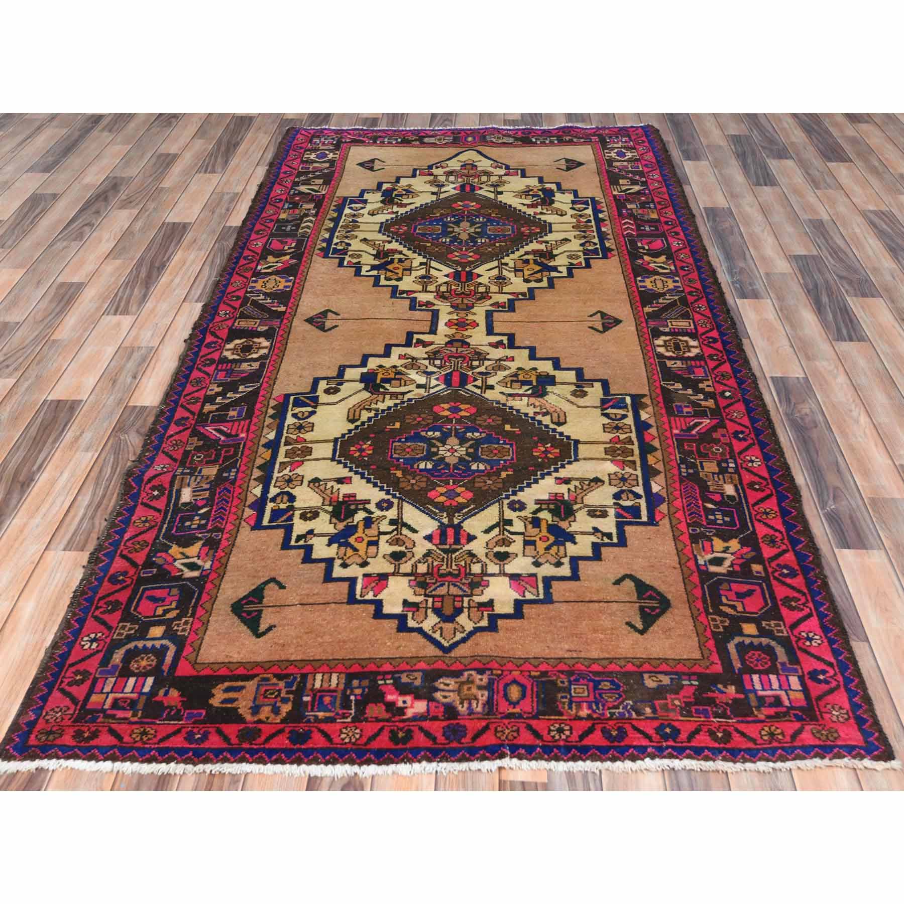 Overdyed-Vintage-Hand-Knotted-Rug-405405