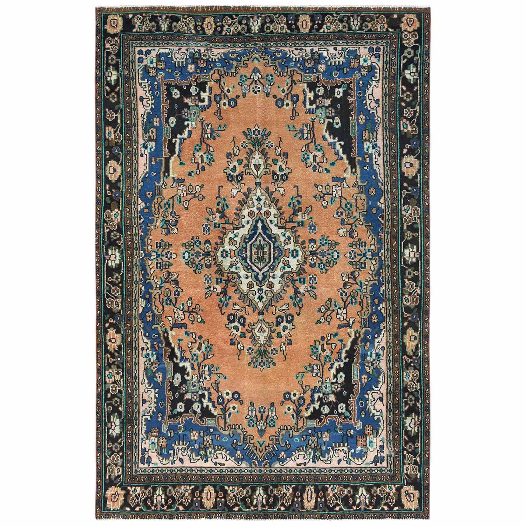Overdyed-Vintage-Hand-Knotted-Rug-405995