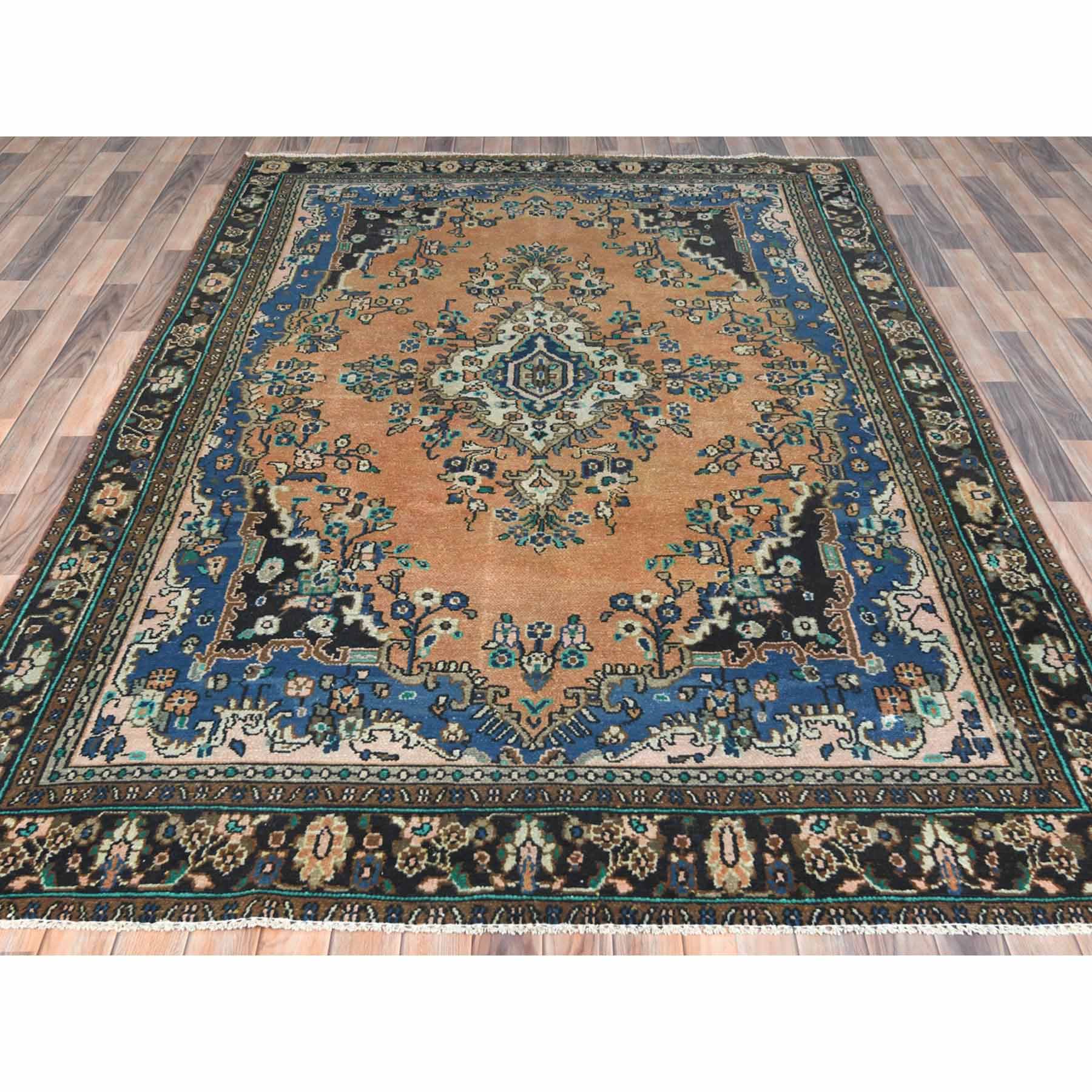 Overdyed-Vintage-Hand-Knotted-Rug-405995