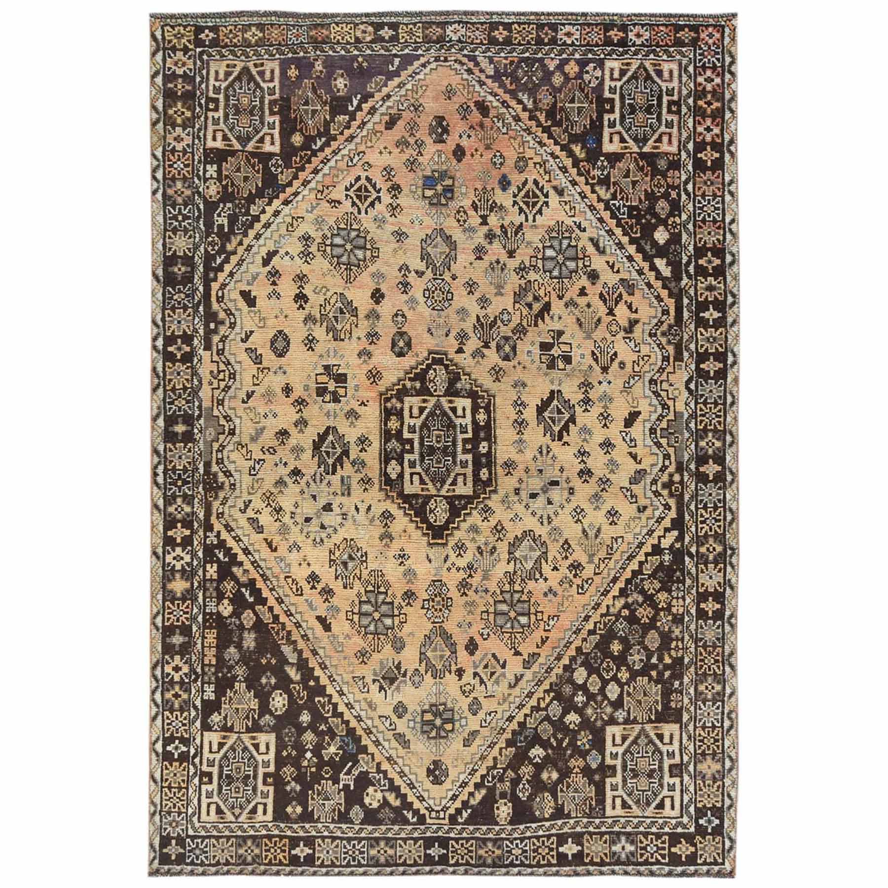 Overdyed-Vintage-Hand-Knotted-Rug-406010