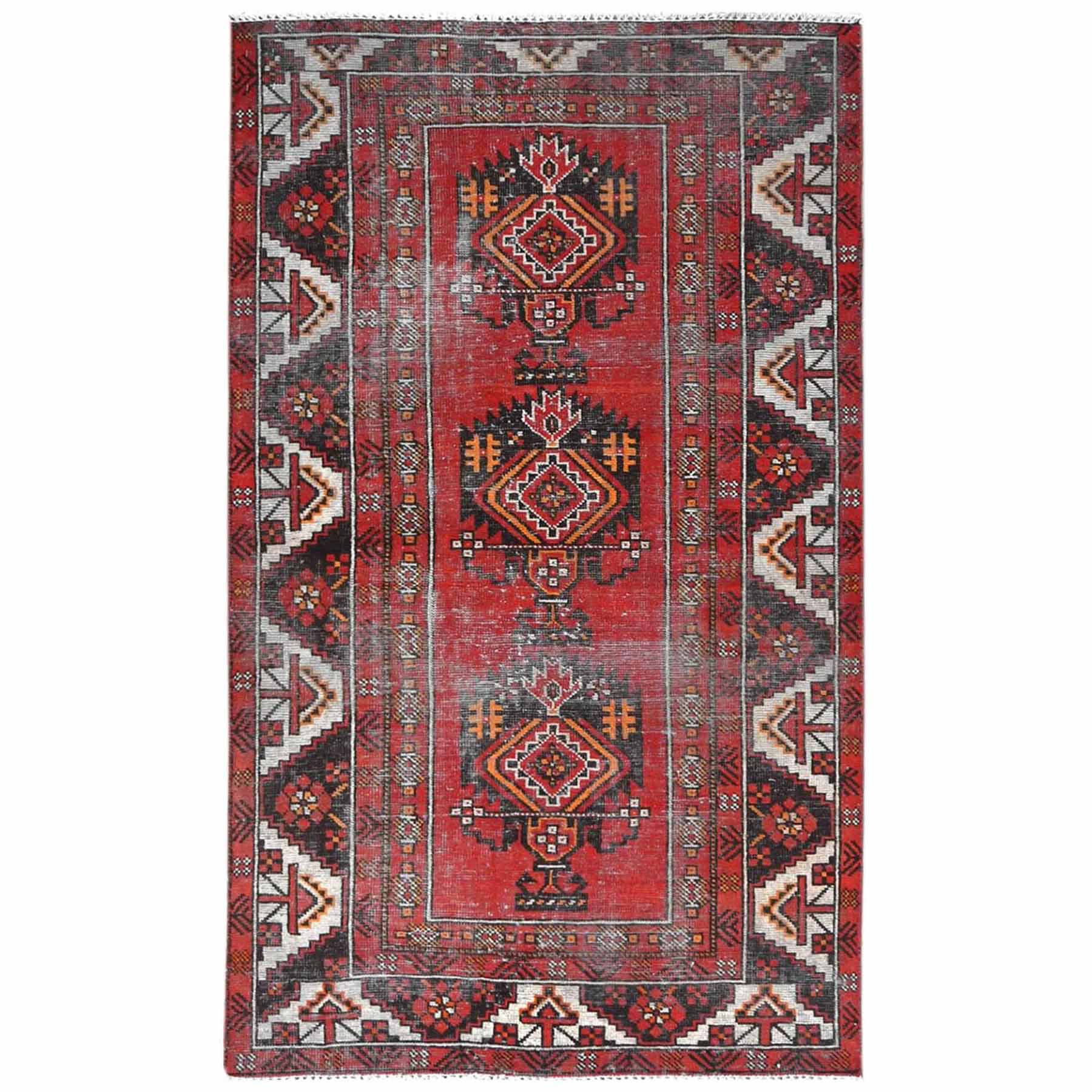 Overdyed-Vintage-Hand-Knotted-Rug-406050