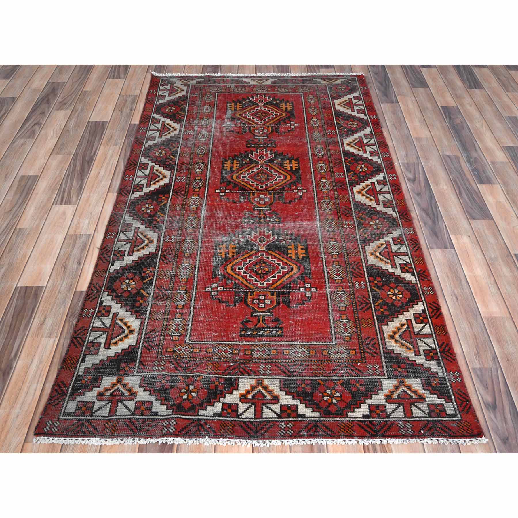 Overdyed-Vintage-Hand-Knotted-Rug-406050