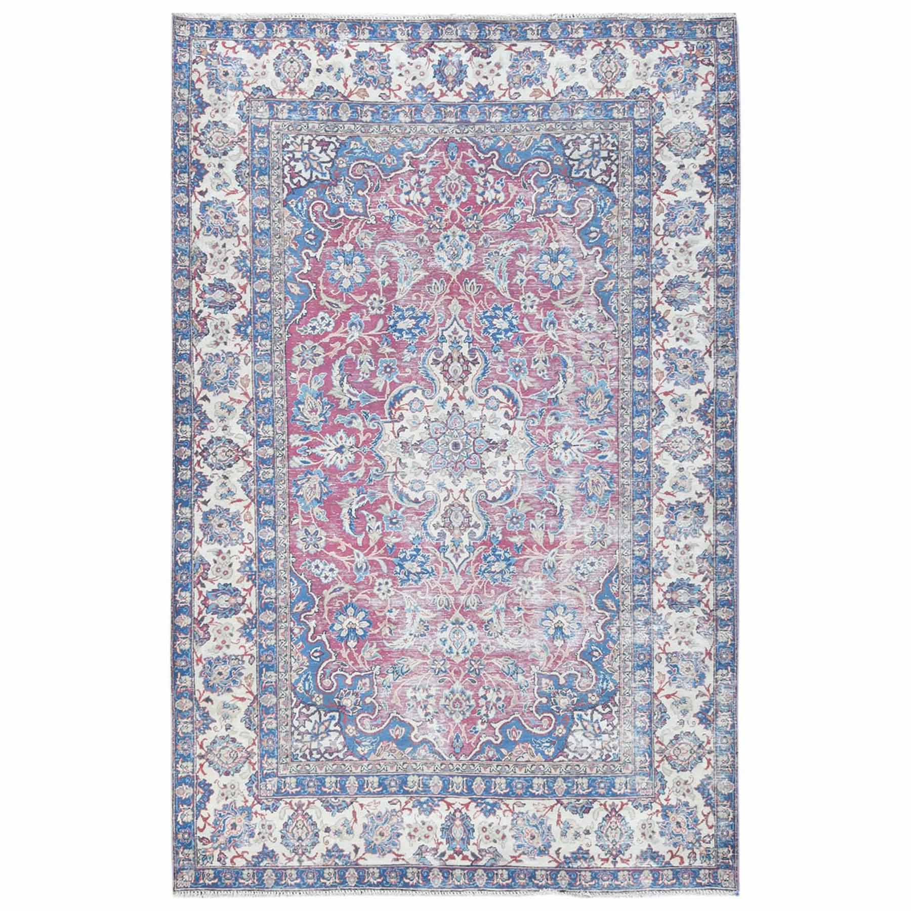 Overdyed-Vintage-Hand-Knotted-Rug-406345