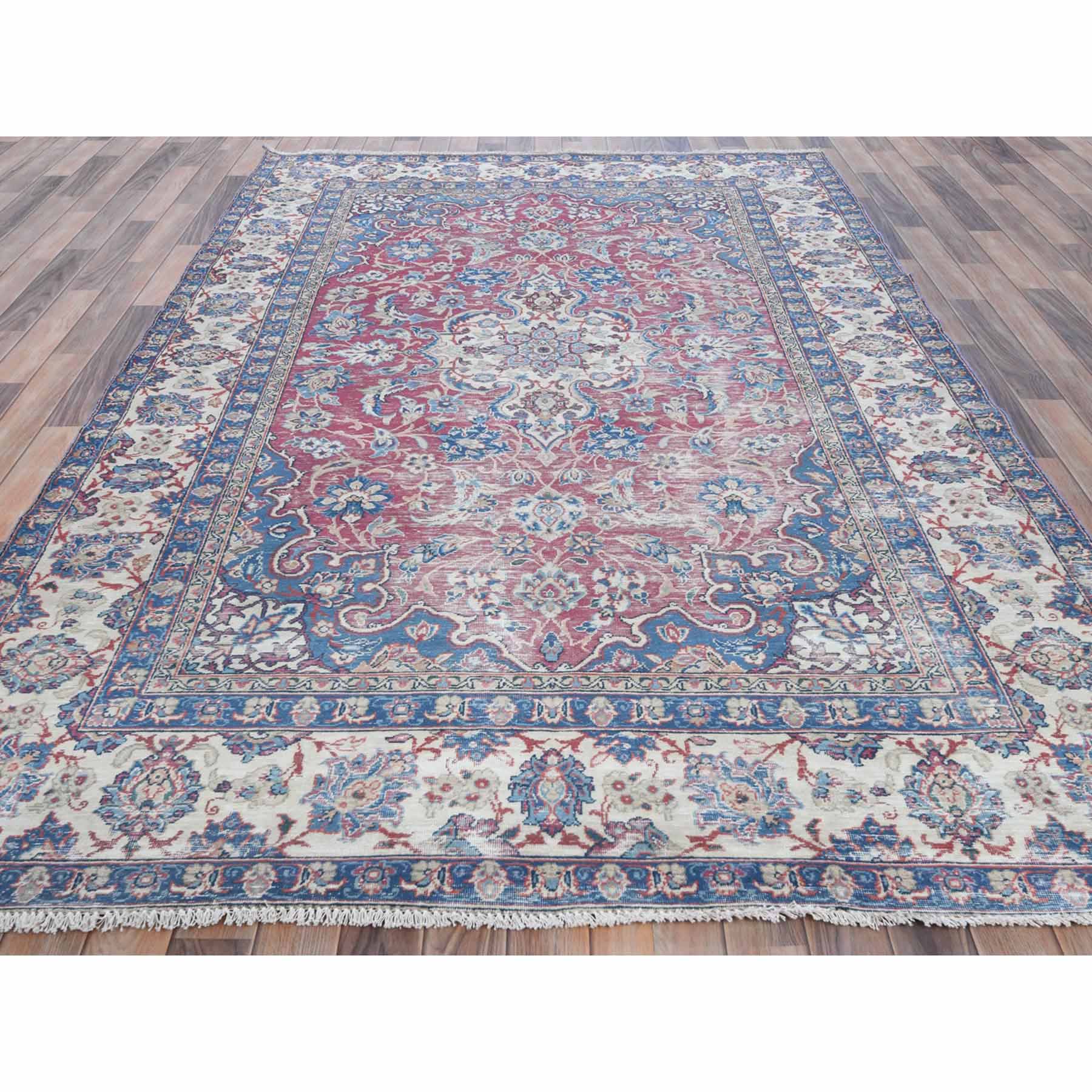 Overdyed-Vintage-Hand-Knotted-Rug-406345