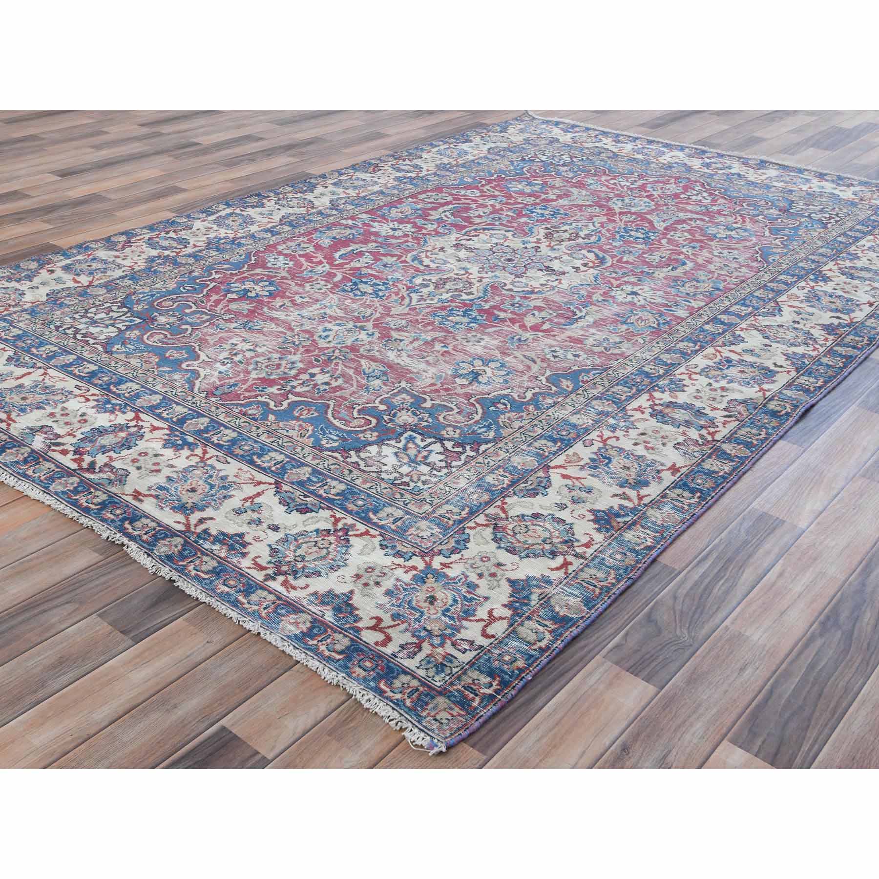 Overdyed-Vintage-Hand-Knotted-Rug-406345