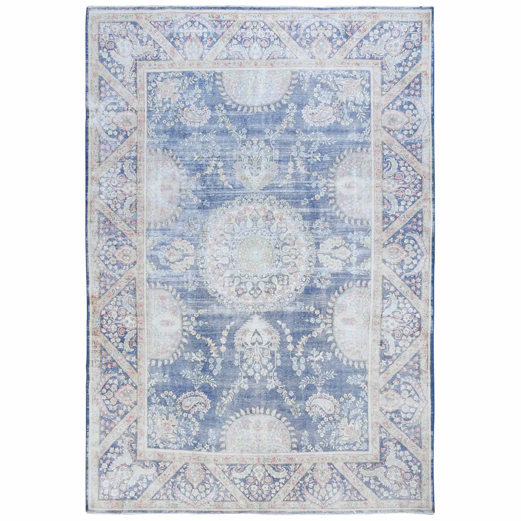 Overdyed-Vintage-Hand-Knotted-Rug-408110