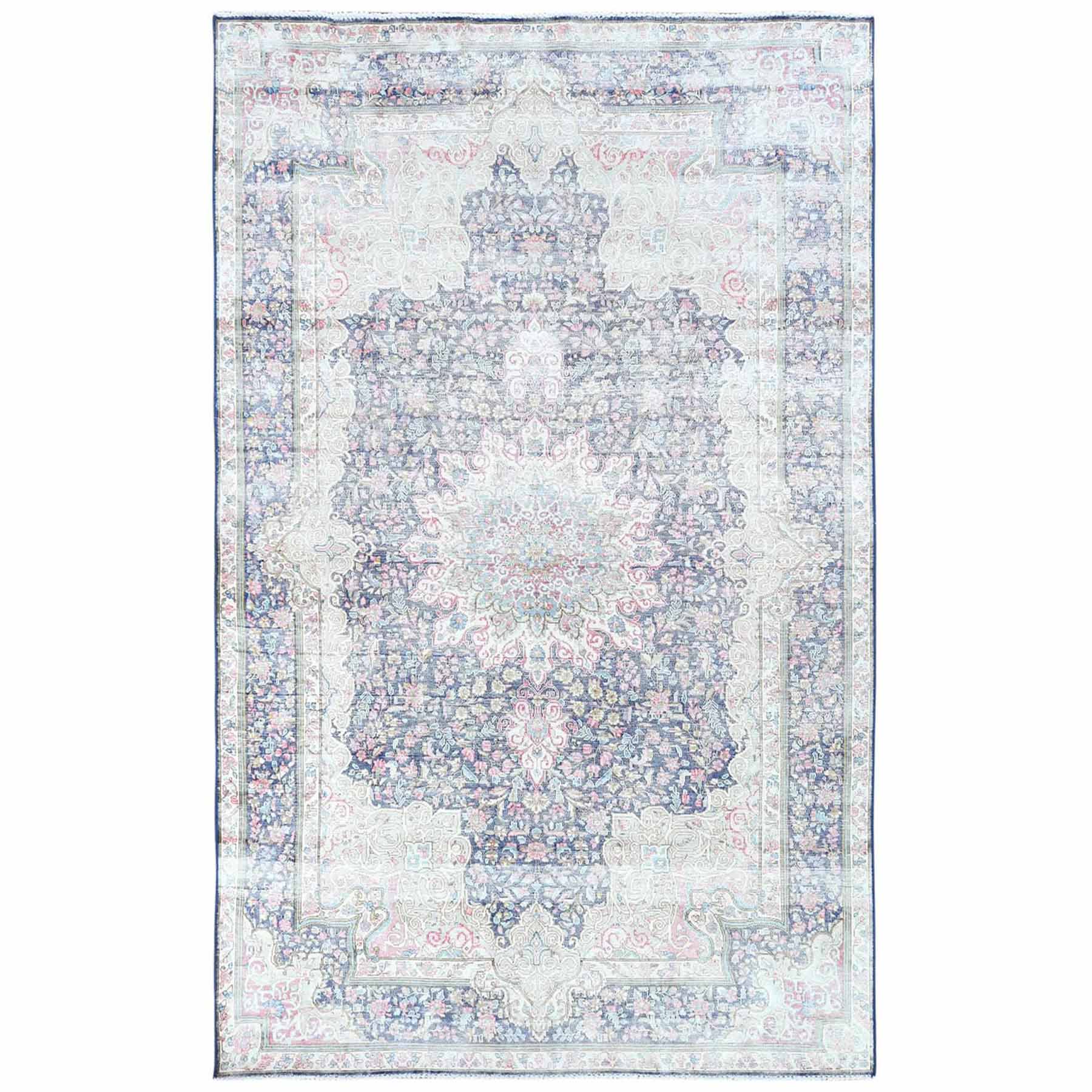 Overdyed-Vintage-Hand-Knotted-Rug-408170