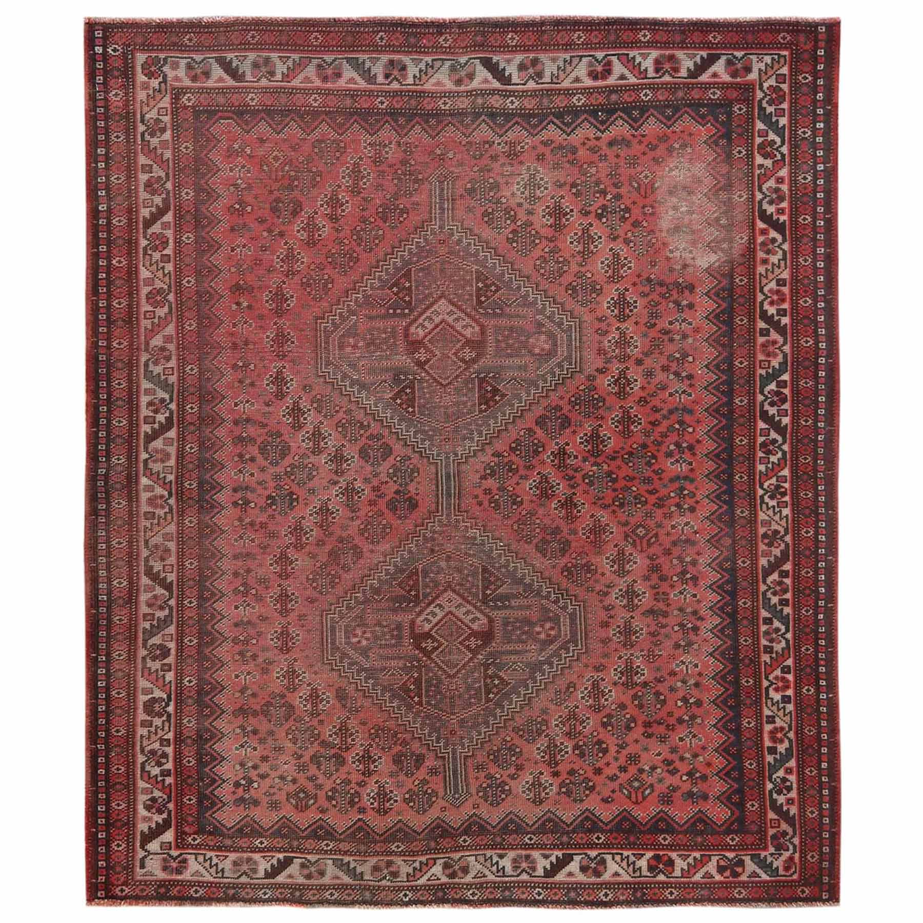 Overdyed-Vintage-Hand-Knotted-Rug-408360