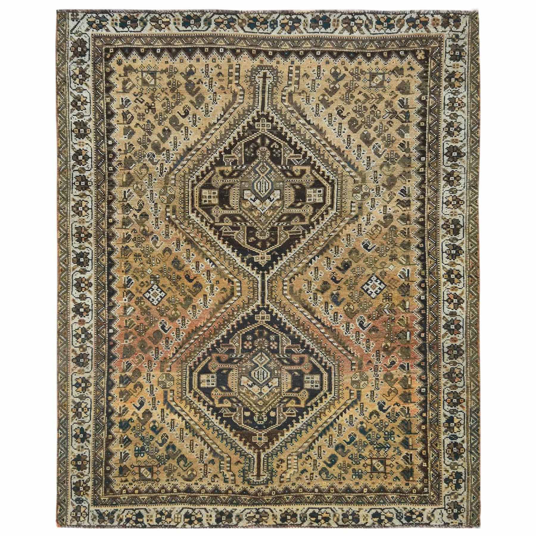 Overdyed-Vintage-Hand-Knotted-Rug-408365
