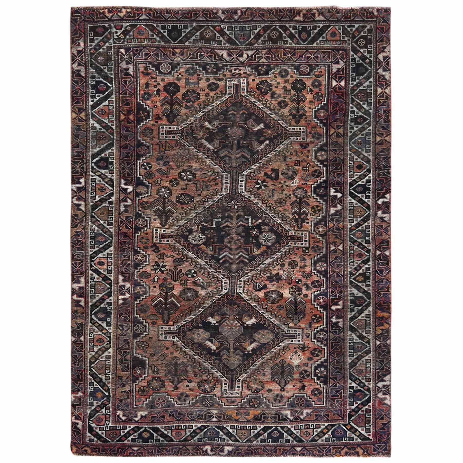 Overdyed-Vintage-Hand-Knotted-Rug-408375