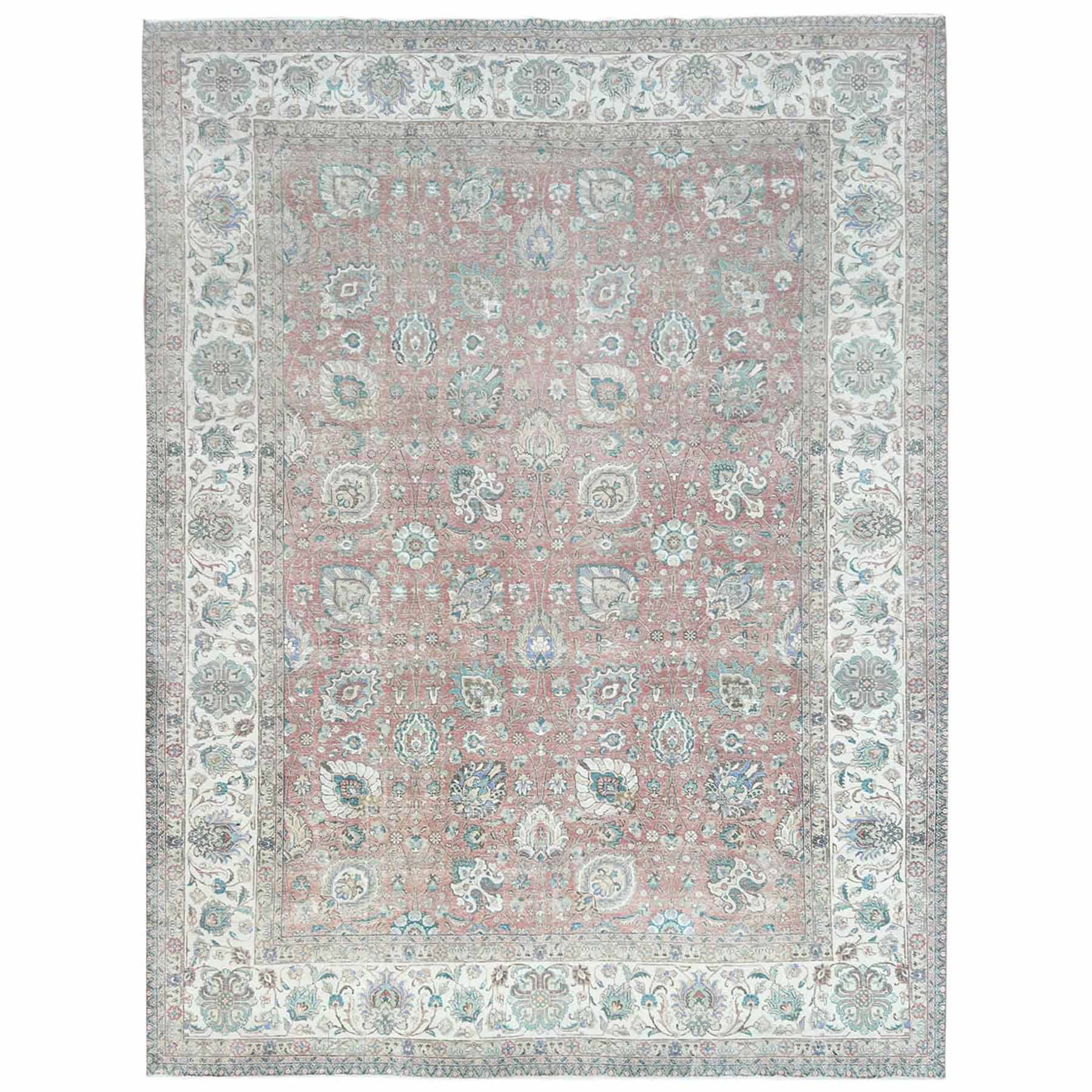 Overdyed-Vintage-Hand-Knotted-Rug-408710