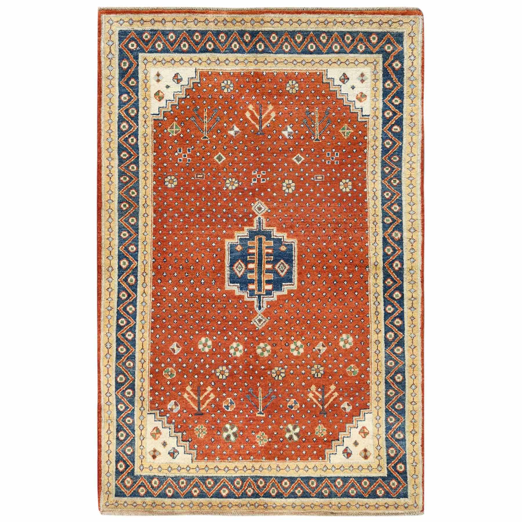 Tribal-Geometric-Hand-Knotted-Rug-408830