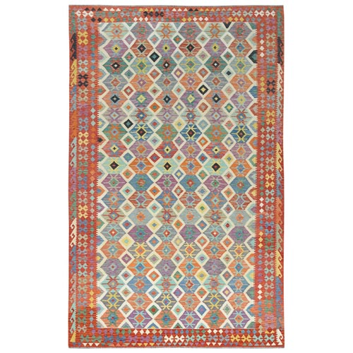 Colorful, Veggie Dyes Pure Wool Hand Woven, Afghan Kilim with Geometric Elements Flat Weave, Reversible Oversized Oriental 