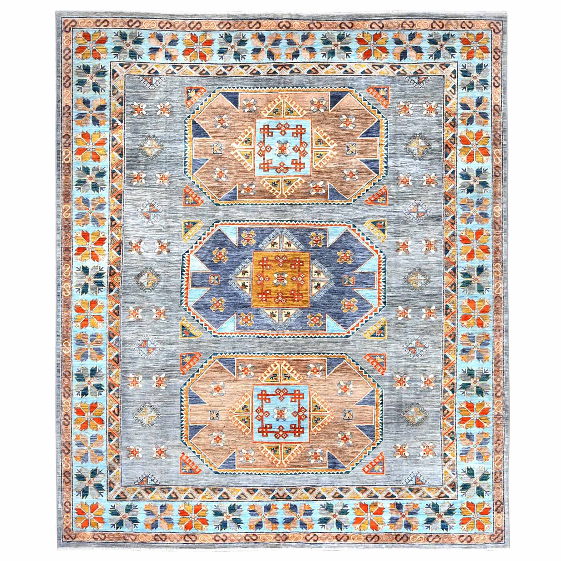 Tribal-Geometric-Hand-Knotted-Rug-410145