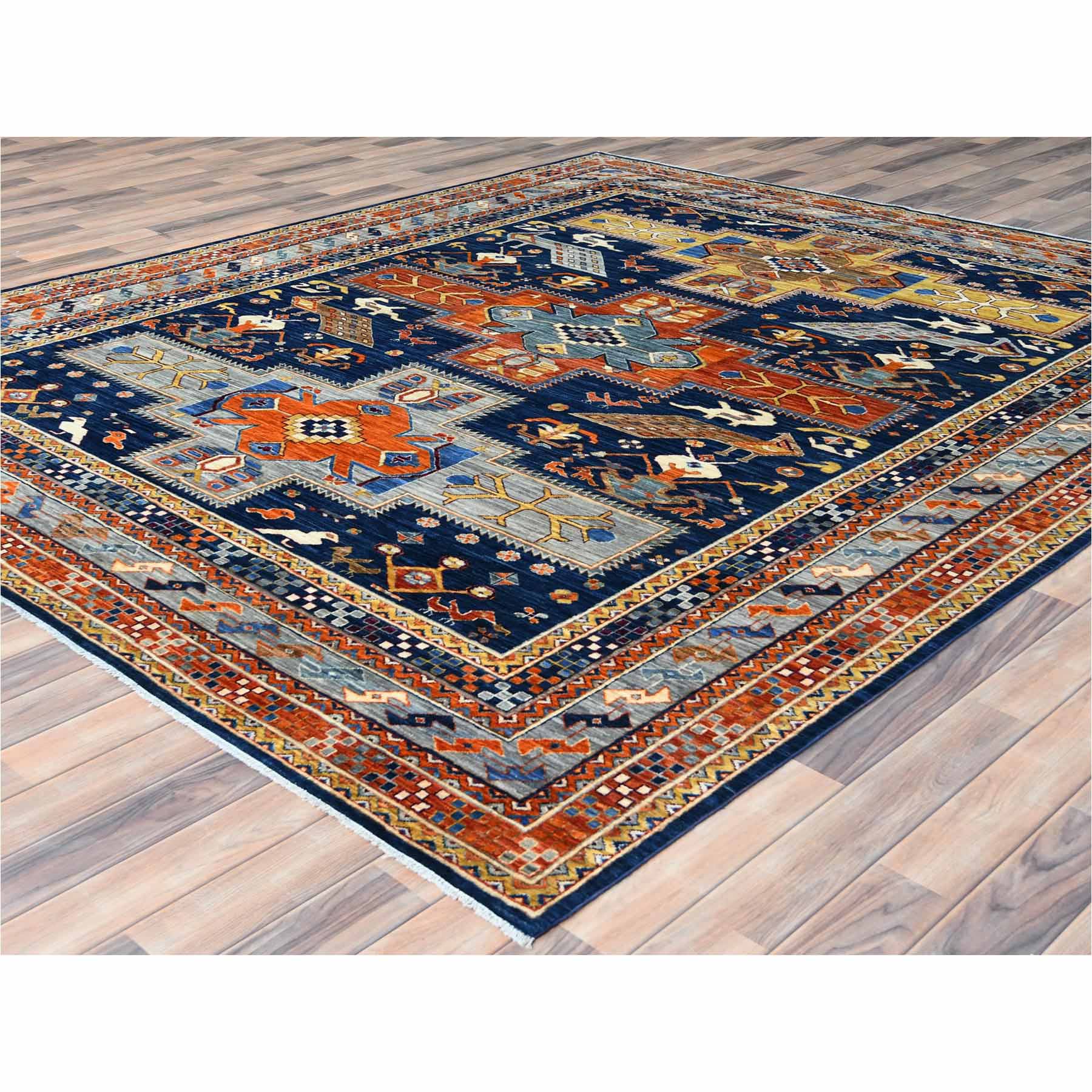 Tribal-Geometric-Hand-Knotted-Rug-410150