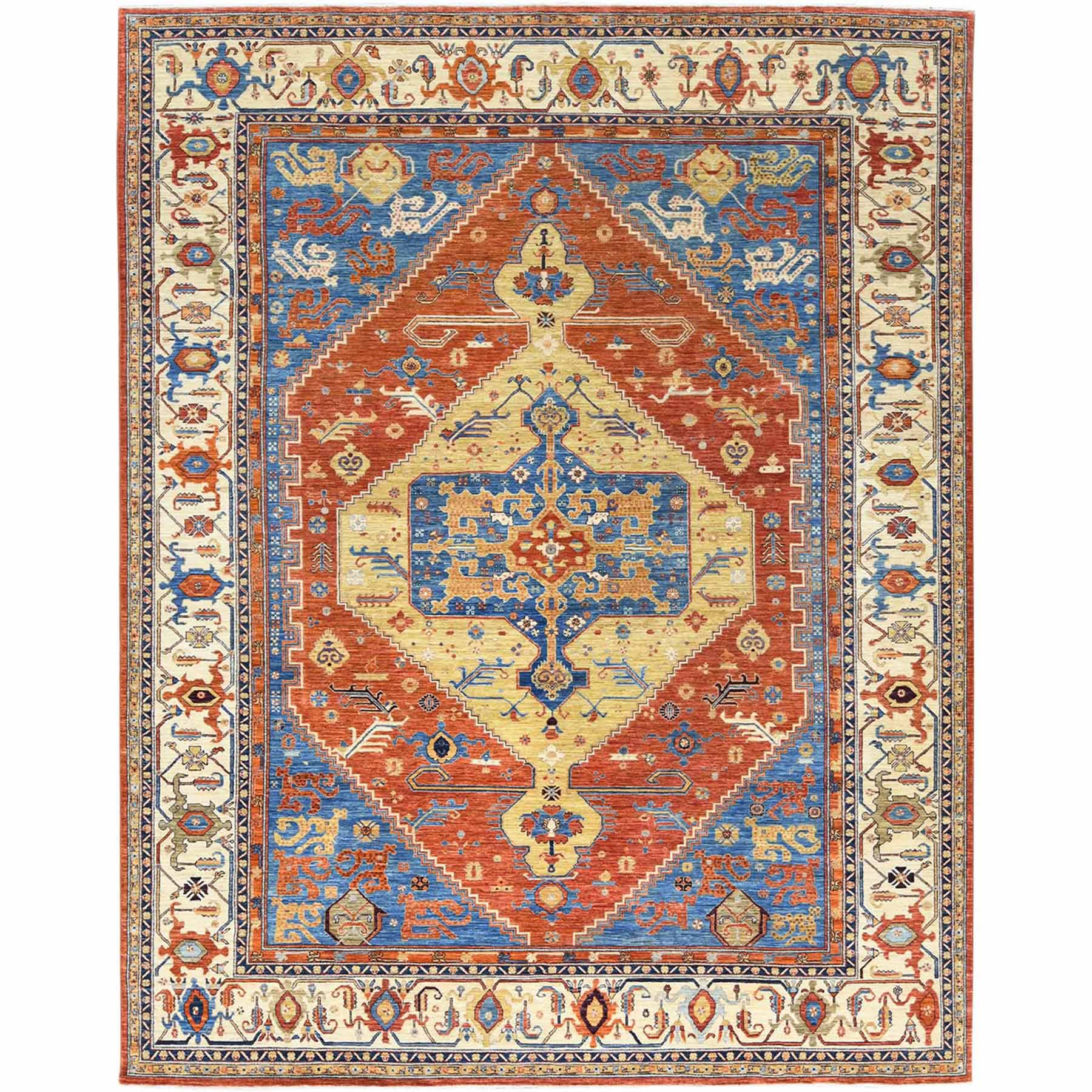 Tribal-Geometric-Hand-Knotted-Rug-414400